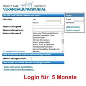 Premiumlogin Veranstaltungsportal 5 Monate